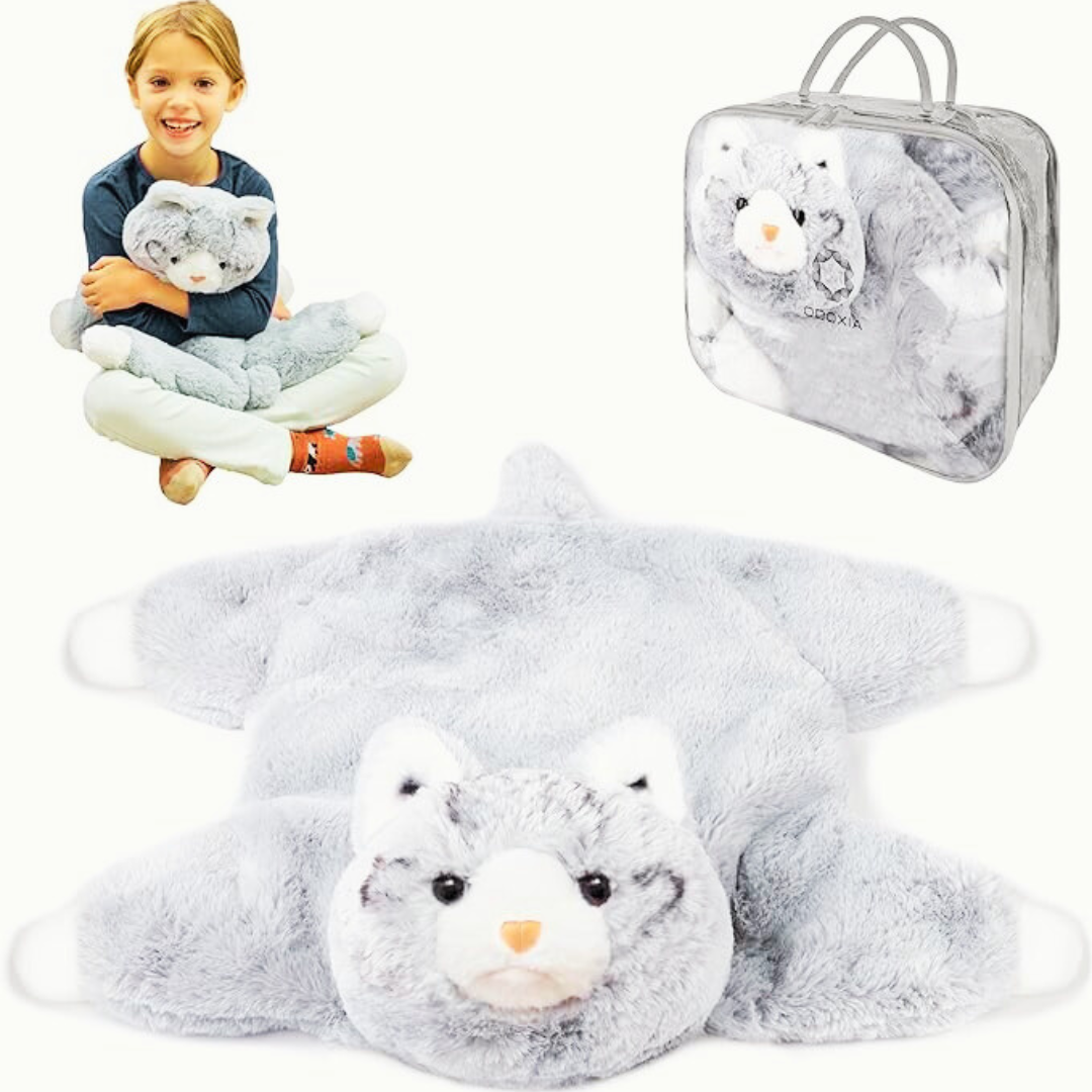 Gato de pelúcia fofinho para distúrbios sensoriais, autismo e TDAH
