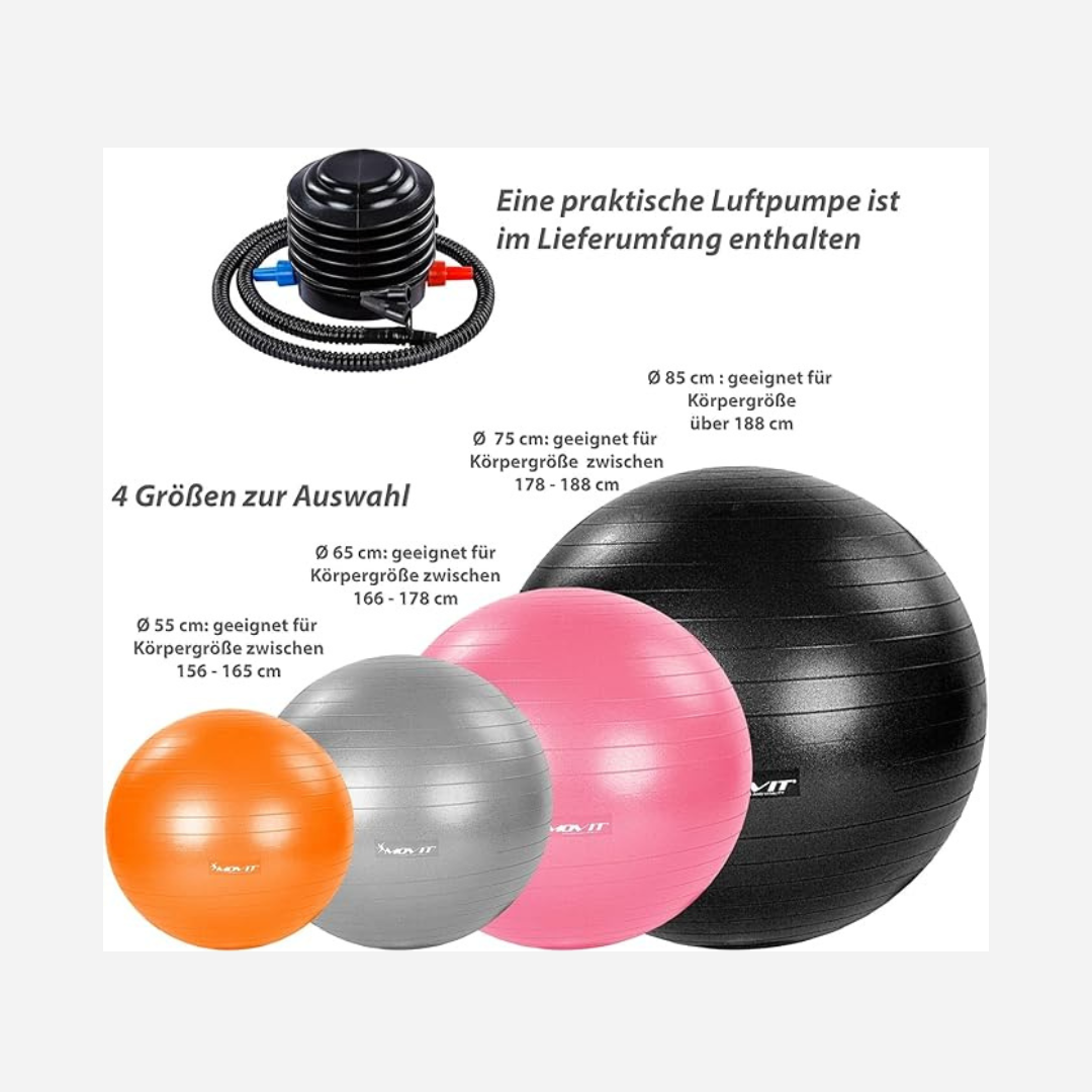 MOVIT exercise ball - 55, 65, 75 or 85 cm