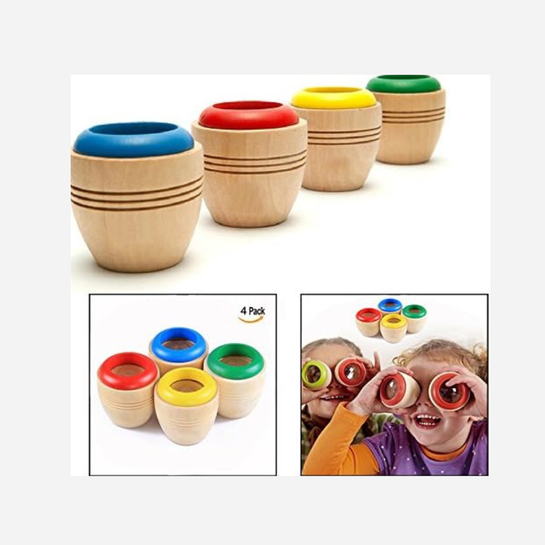 Children's Mini Kaleidoscope made of wood - 4 pieces