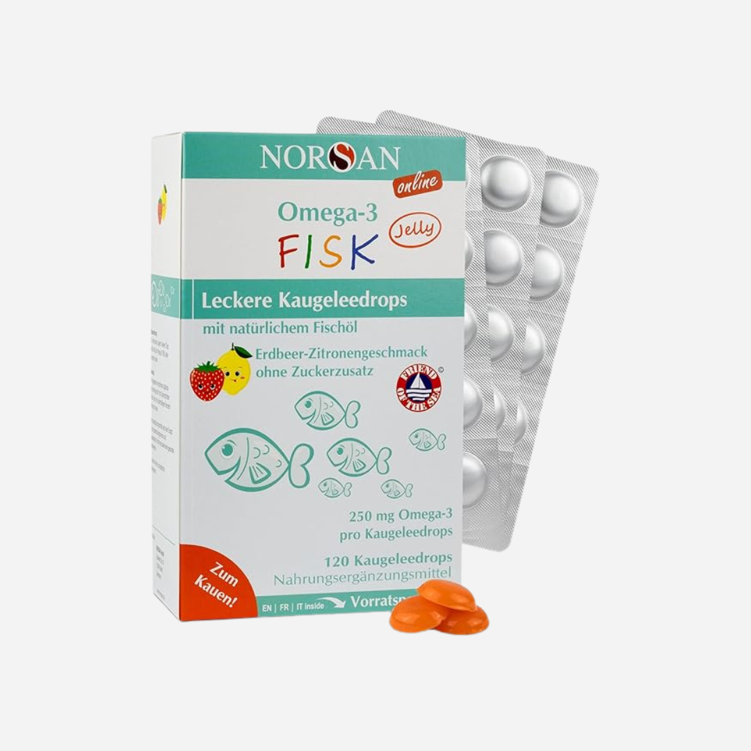 Children - NORSAN Omega-3 FISK Jelly 120 | High-dose Omega-3 | 1000 mg EPA & DHA per daily dose