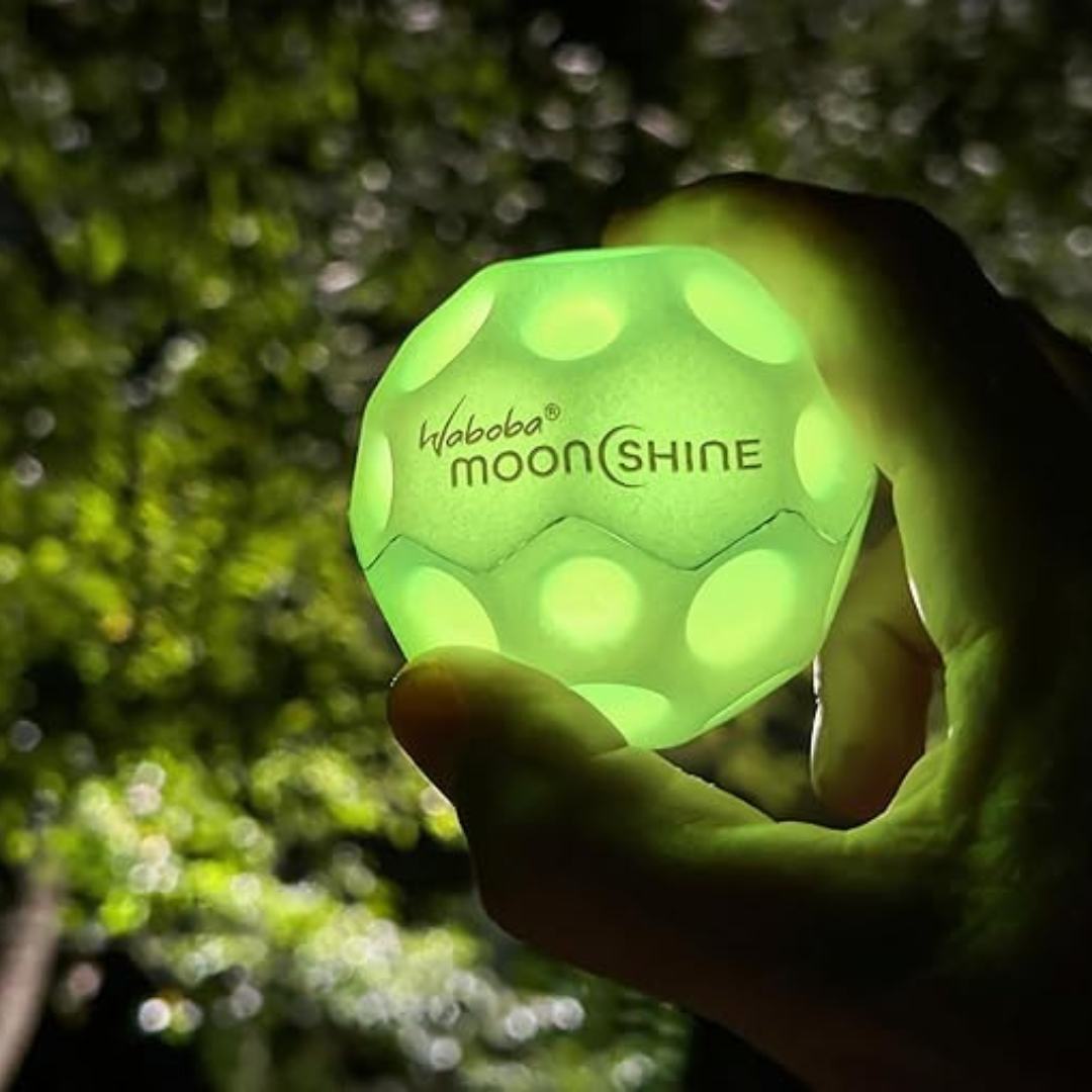 Sunflex® x Waboba Moonshine Green | Glowing bounce ball with enormous bounce | For all ages
