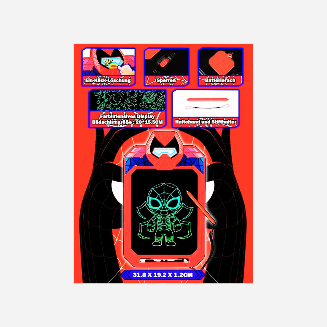 Fullware Hero Series 10 Zoll LCD Schreibtafel für Kinder – Spider Hero Edition