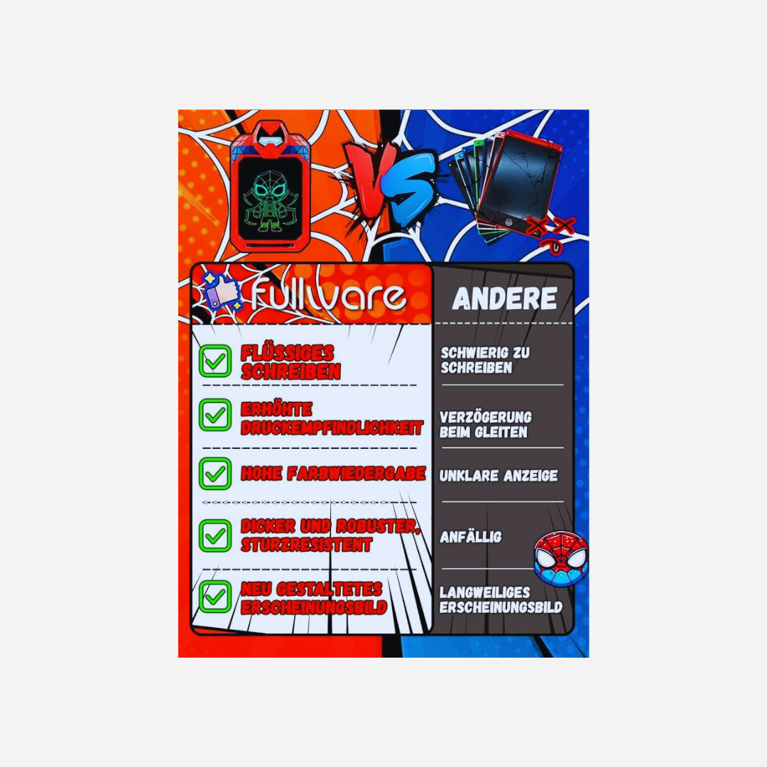 Fullware Hero Series 10 Zoll LCD Schreibtafel für Kinder – Spider Hero Edition