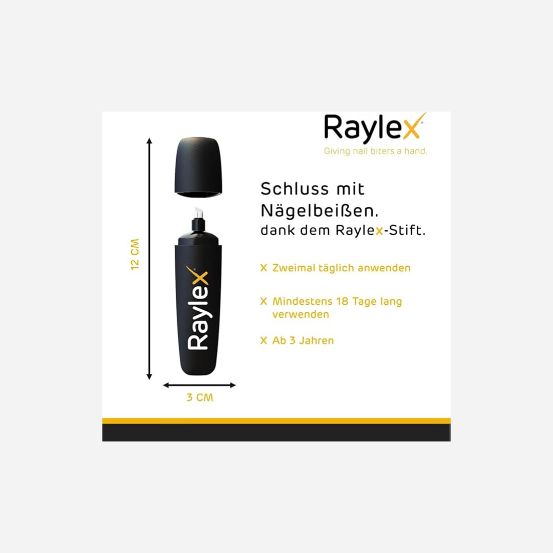 Raylex Anti-Nail Biting Pen – Stops nail biting with bitter citrus flavor for children from 3 and adults