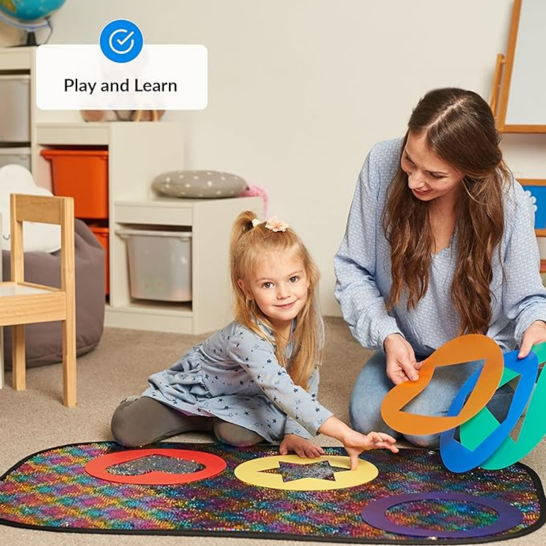 Quadro sensorial com lantejoulas dobráveis para autismo e TDAH