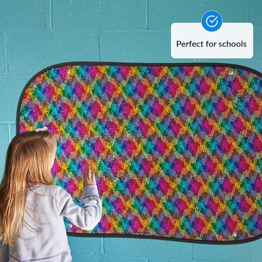 Quadro sensorial com lantejoulas dobráveis para autismo e TDAH