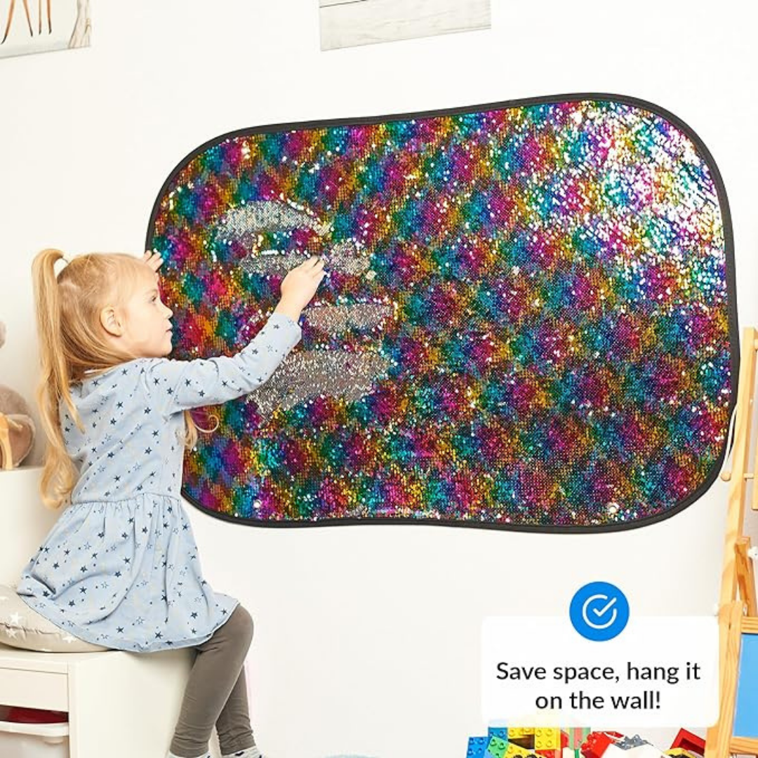 Quadro sensorial com lantejoulas dobráveis para autismo e TDAH