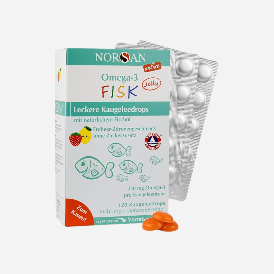 Kinder - NORSAN Omega-3 FISK Jelly 120 | Hochdosiertes Omega-3 | 1000 mg EPA & DHA pro Tagesdosis