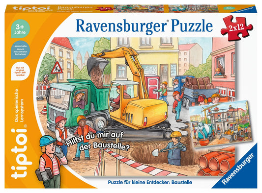 tiptoi® Puzzle für kleine Entdecker: Baustelle - 2x12 Teile